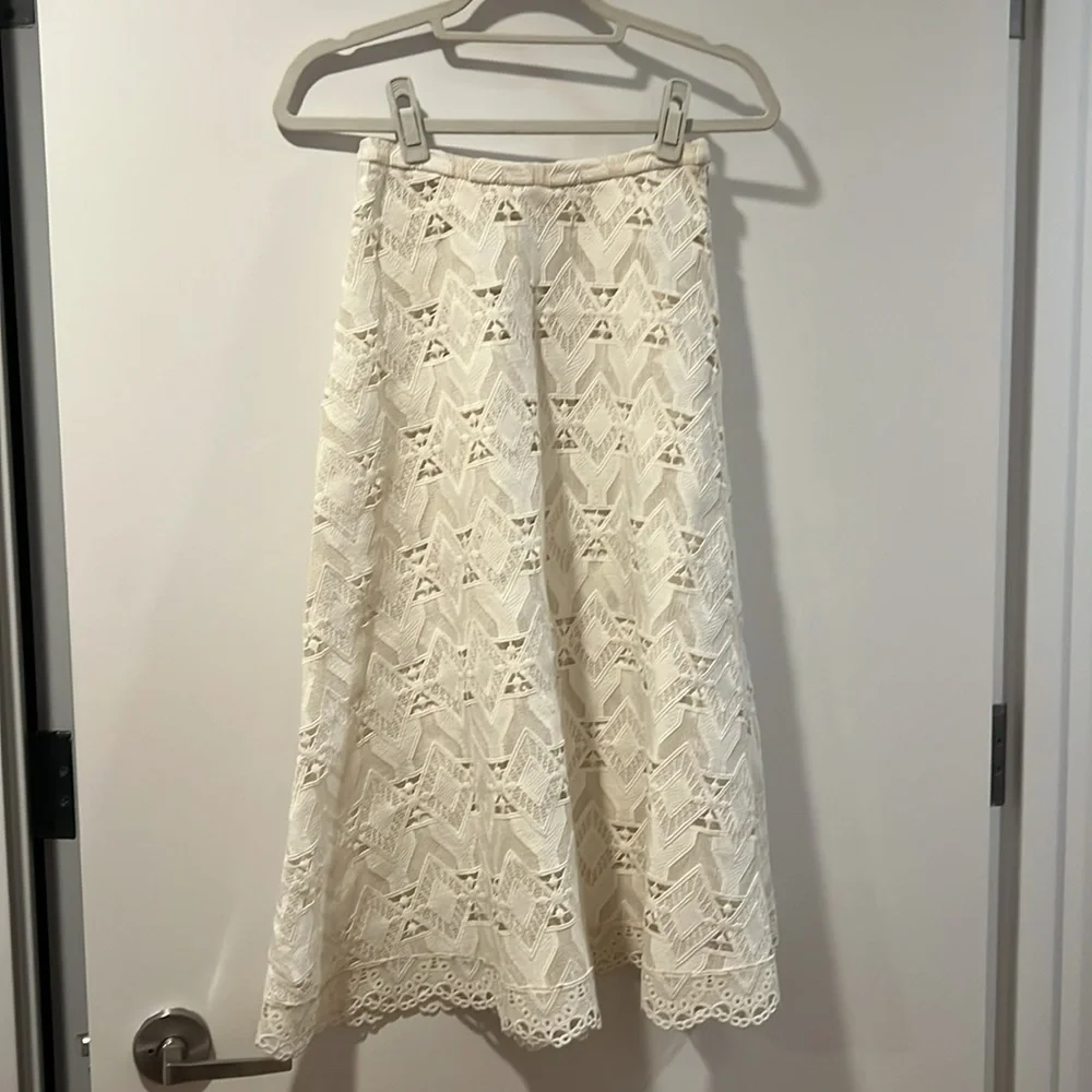 Make Cream Lace Midi Skirt Estimated Size 2-4 - Picture 3 of 4
